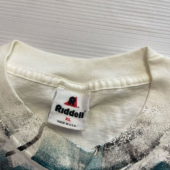 Riddell VTG Eagles AOP 90s All Over Print Single Stitch T-Shirt Size XL - Picture 3 of 10